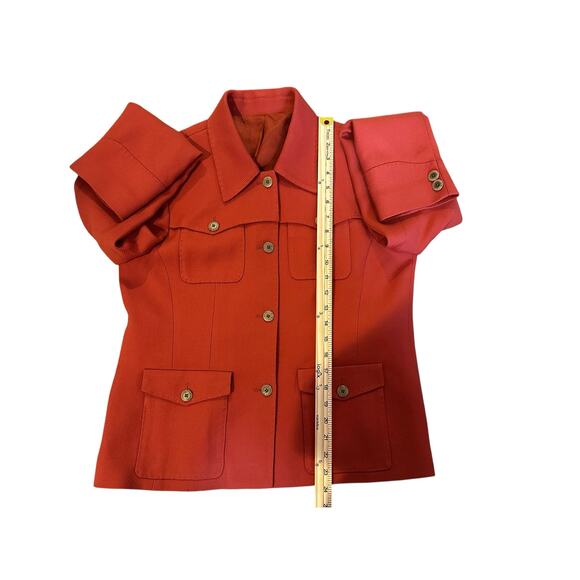 VTG Adrienne Vittadini Red Orange Wool 90s Blazer QuietLuxury Heritage Preppy - Picture 6 of 9